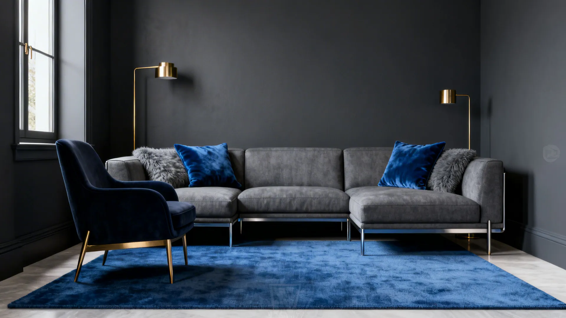 1. Moody Slate Grey Base with Aquatic Blue Accents