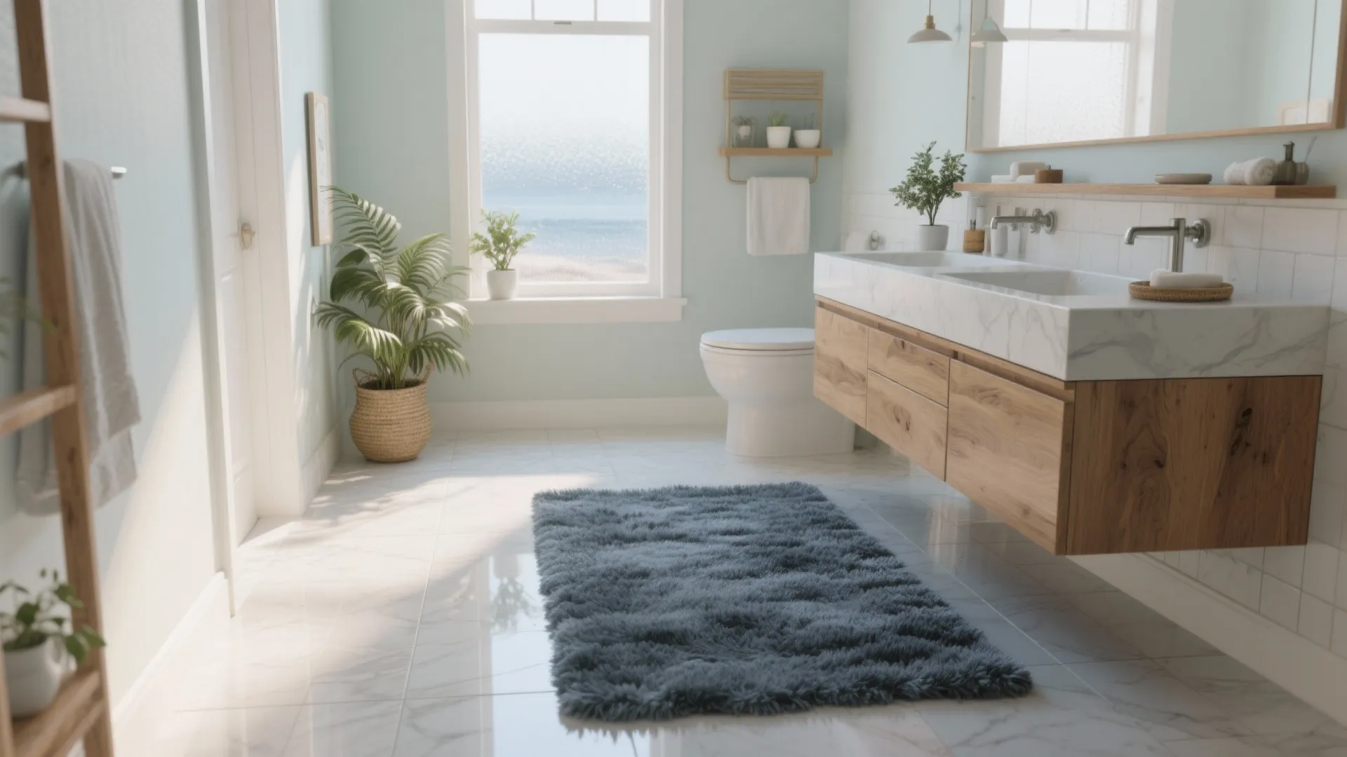 Slate Blue Bathroom Rugs: 5 Mini Makeovers: Cozy, modern, and small-space friendly slate blue rug ideas I’ve used in real bathrooms