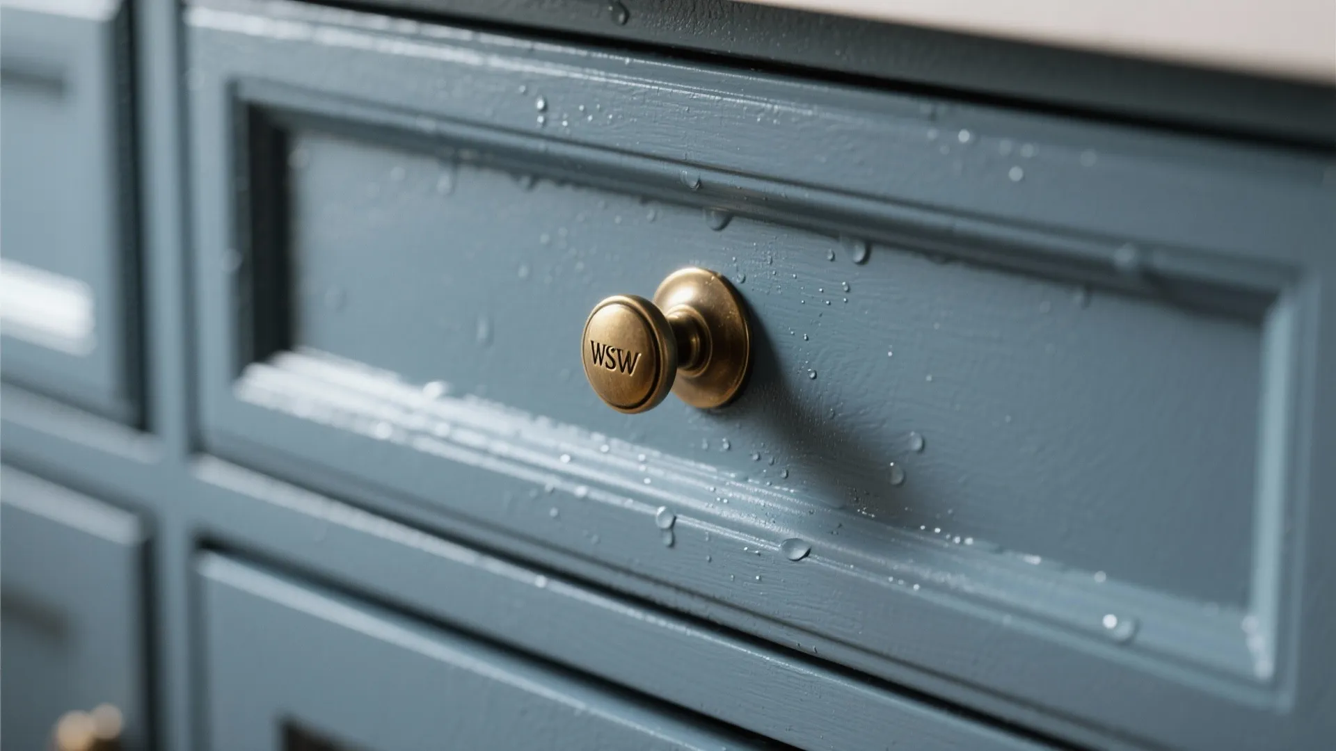 1. Matte Slate Blue Shaker Vanity
