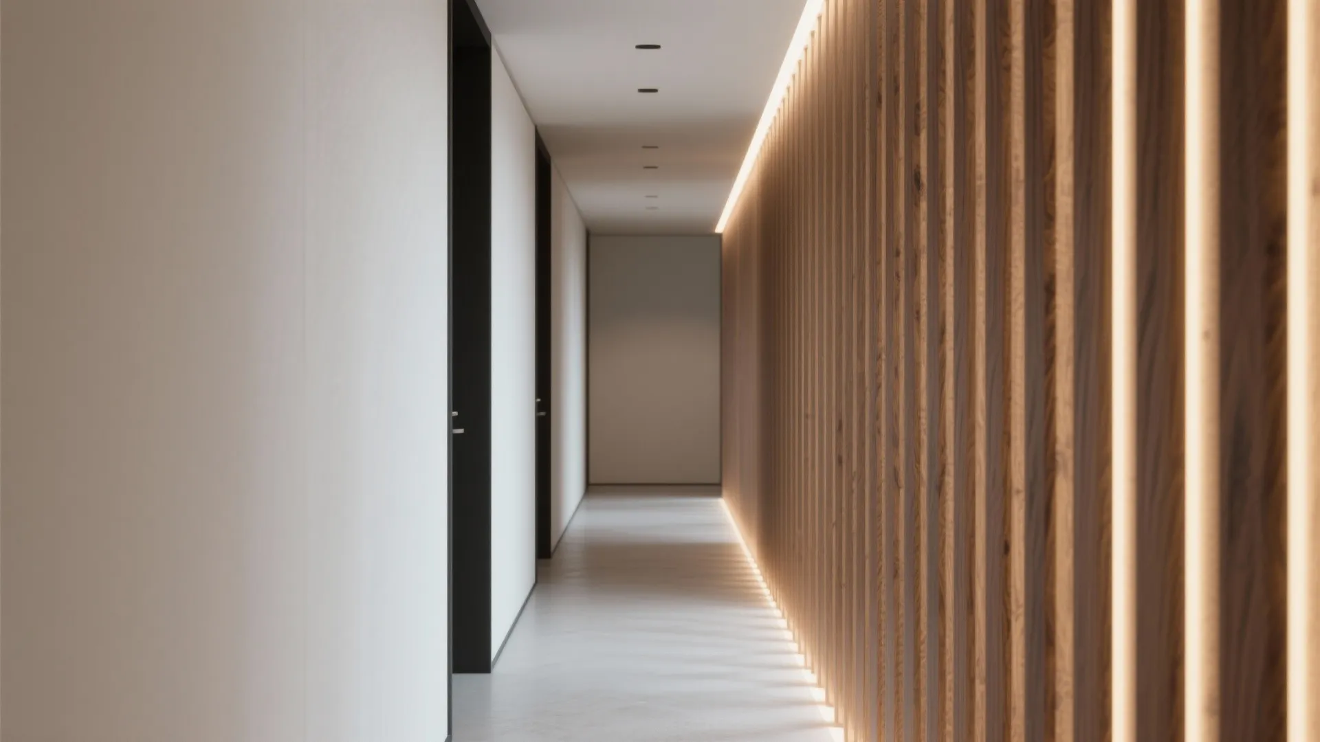 Idea 1: Slim slats with warm backlighting