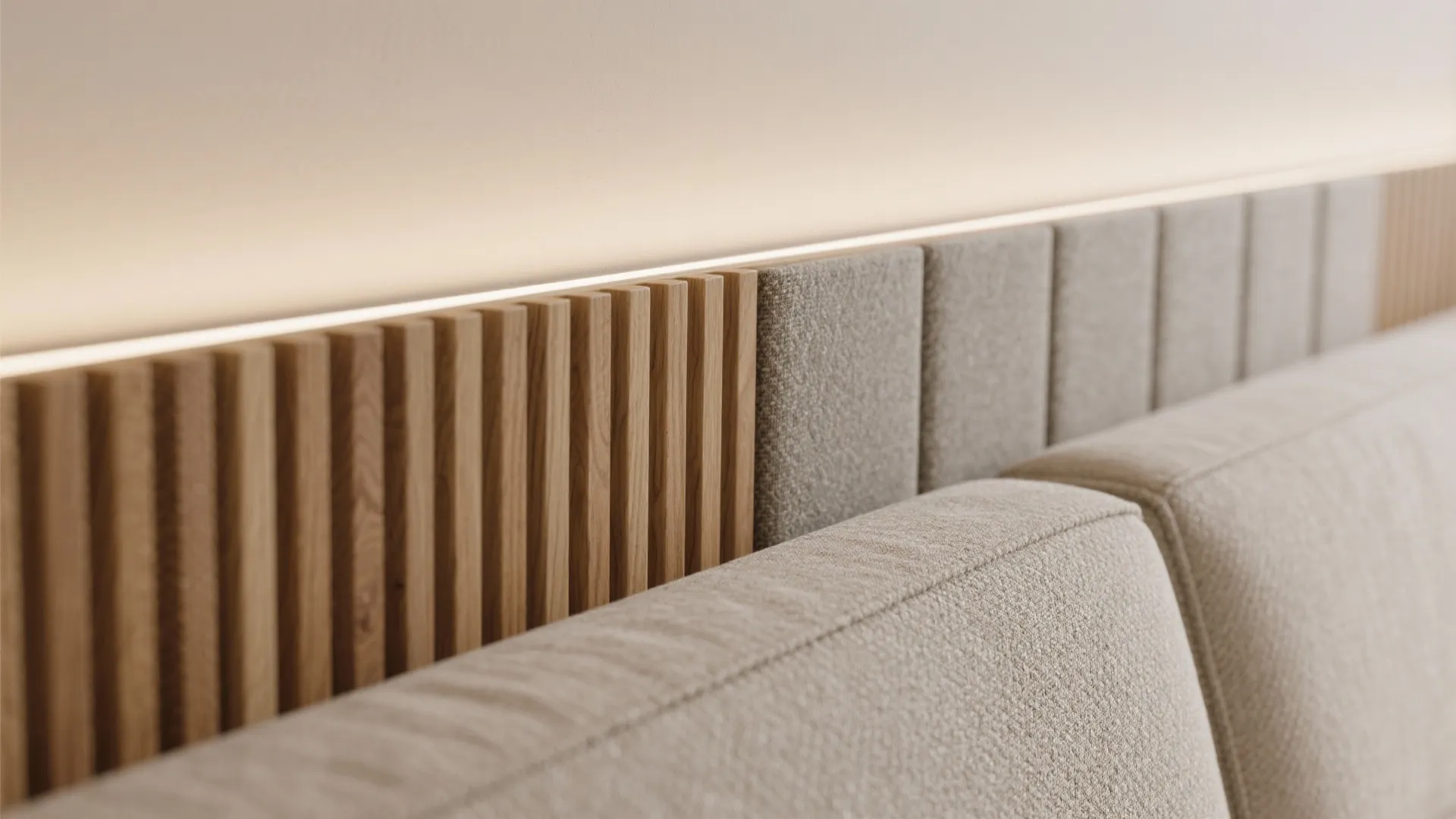 Texture & Acoustics: Wood Slats, Fabric Panels, and Soft Art