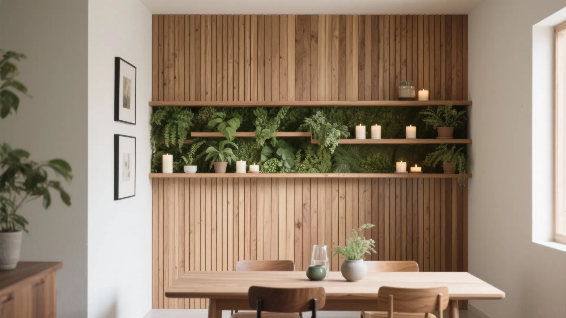 Wood Slats + Greenery Mix for Depth