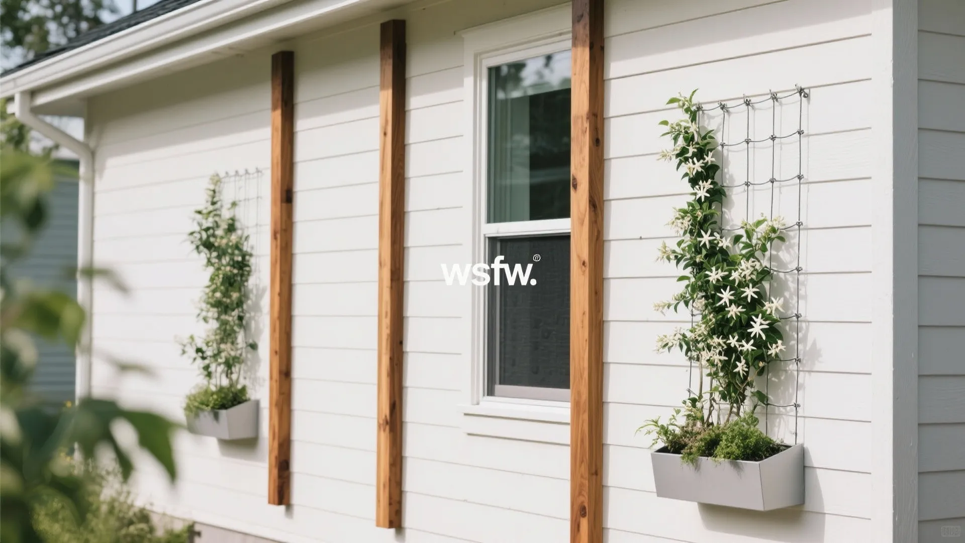 2) Add Vertical Rhythm with Slats and Greenery