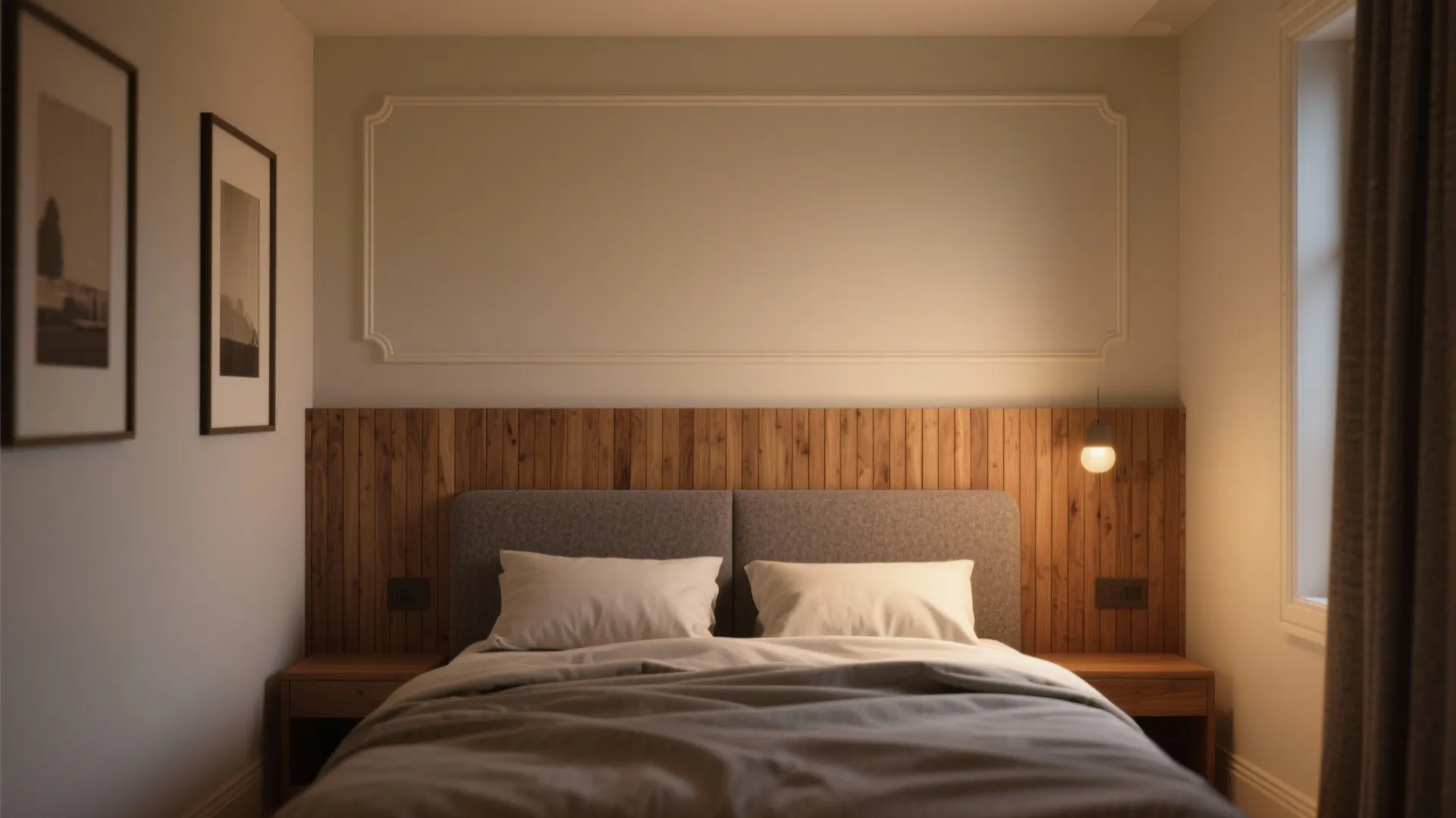 Warm Wood Slats and Layered Molding