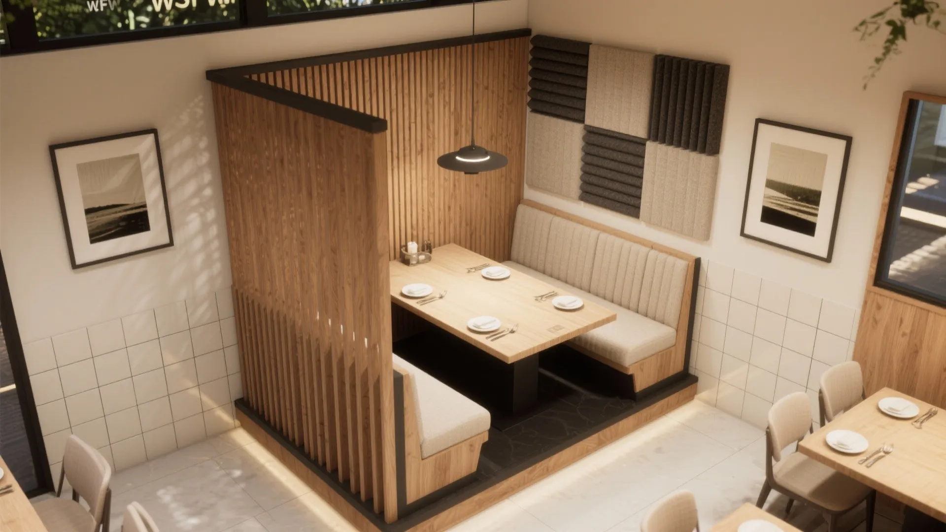 Wood Slats & Acoustic Panels (The Calm Wall)