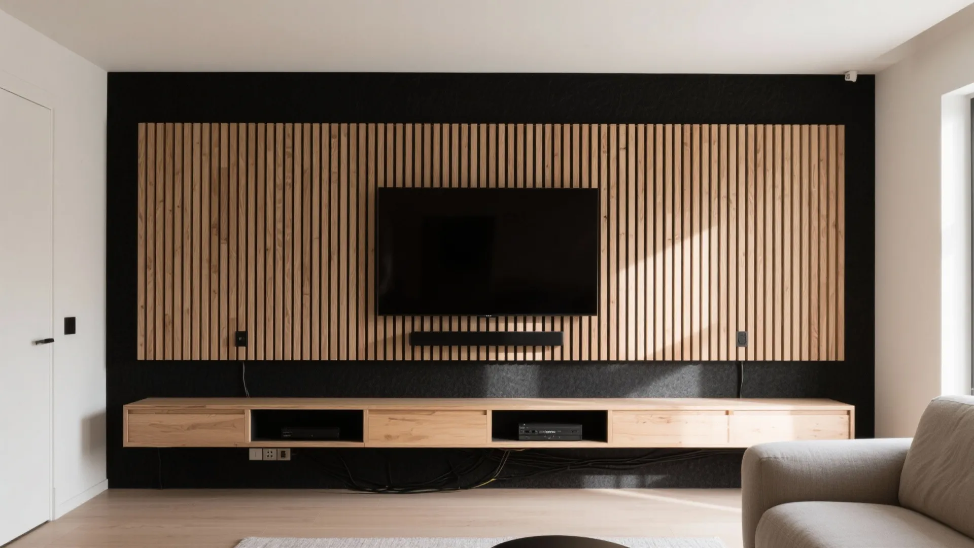 Acoustic Slatted Ply Wall