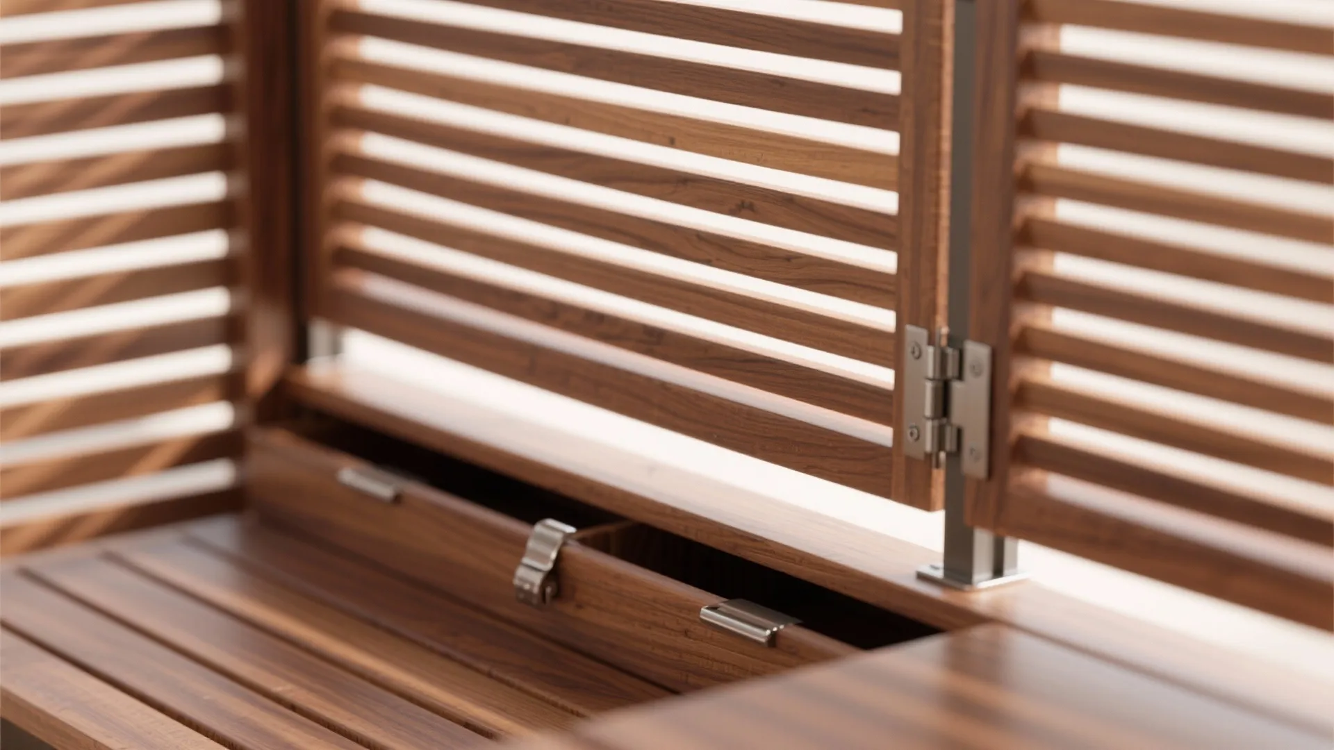 Built-in Benches with Slatted Privacy