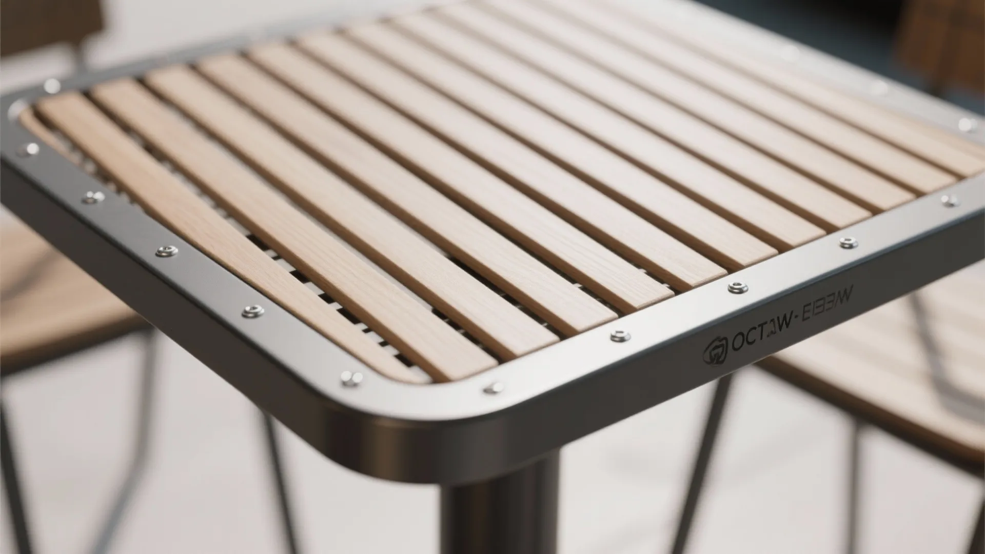 5. Modern Slatted Café Table