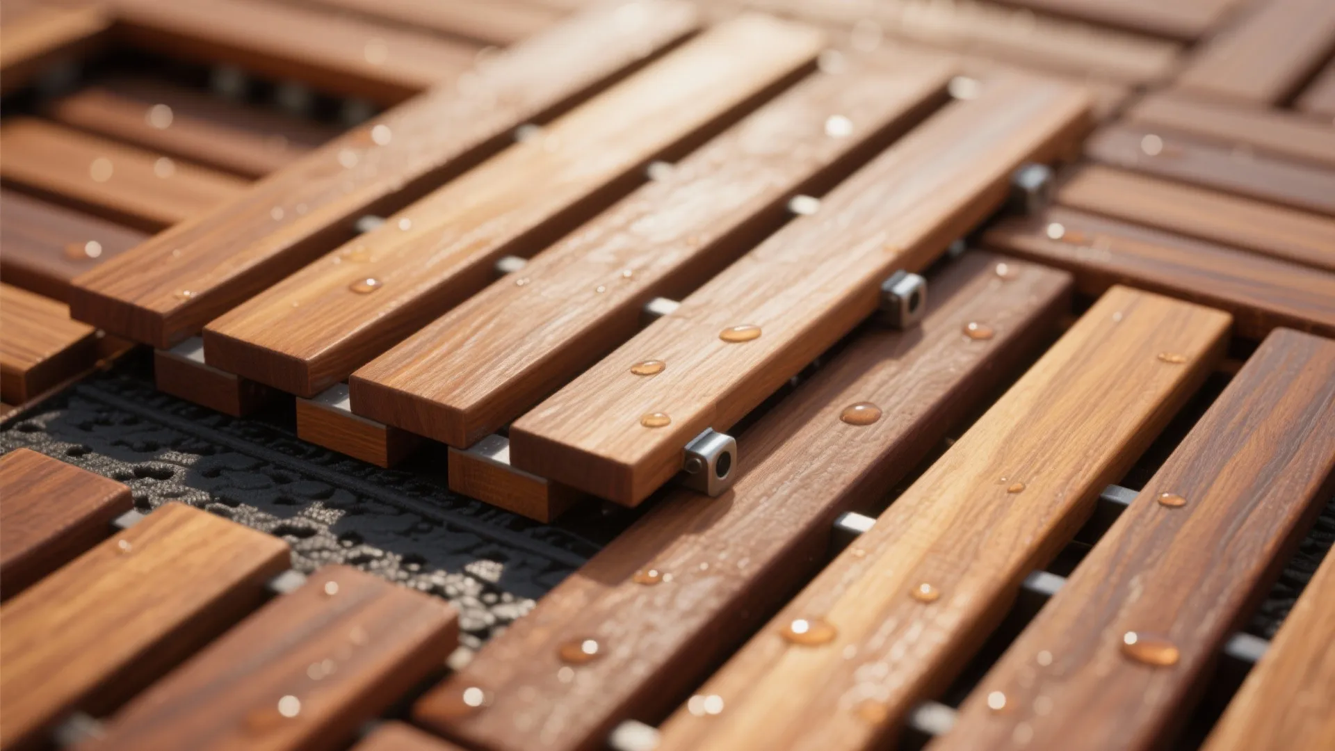 Warm Wood Accents & Slatted Decking