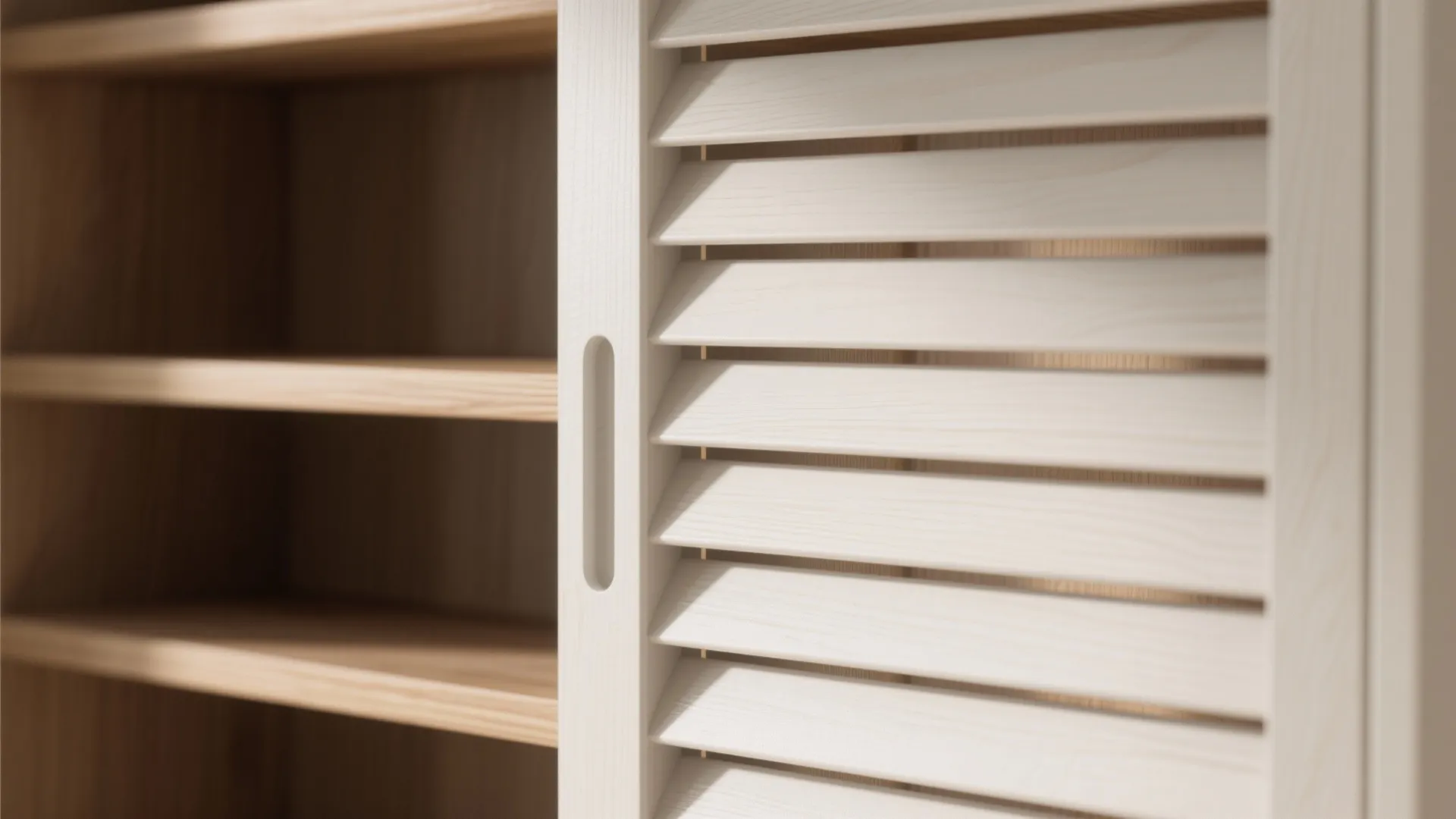 3. Slatted or Louvered Doors for Airy Texture