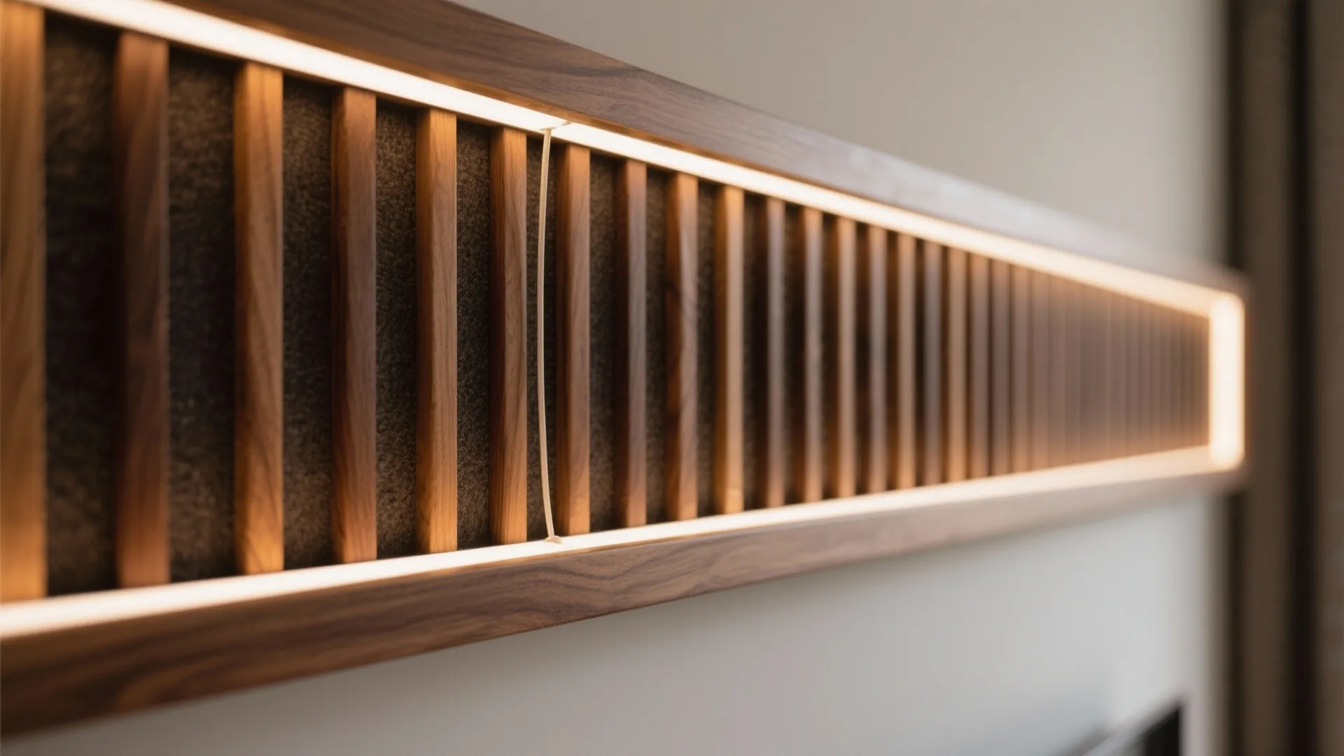 5) Textured Panels, Slatted Wood, and Layered LEDs