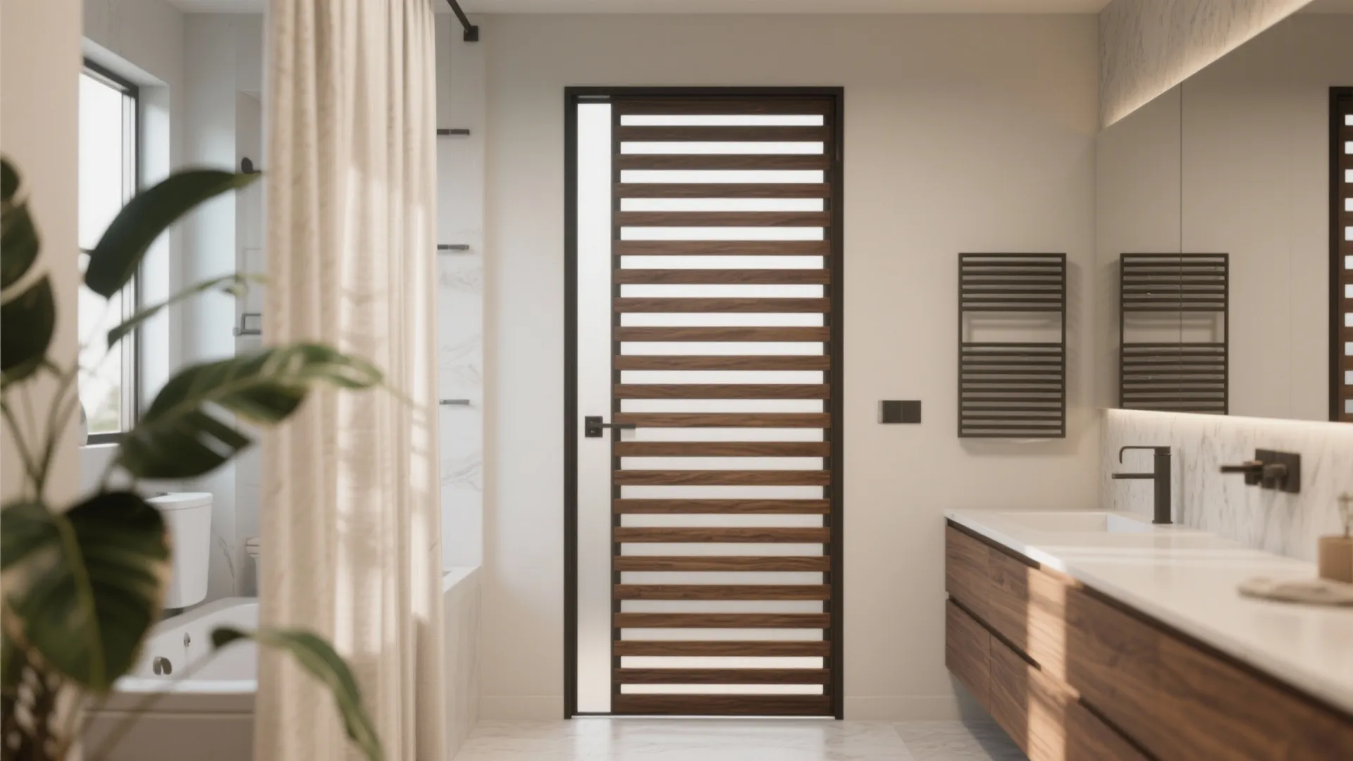 4. Louvered or Slatted Door for Ventilation