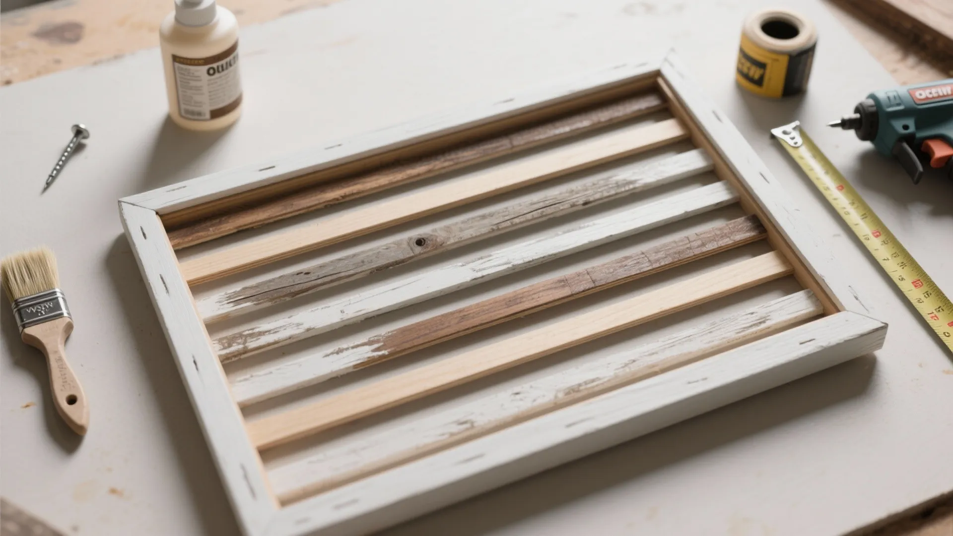 4. Slatted or picture-frame overlay — texture without thickness