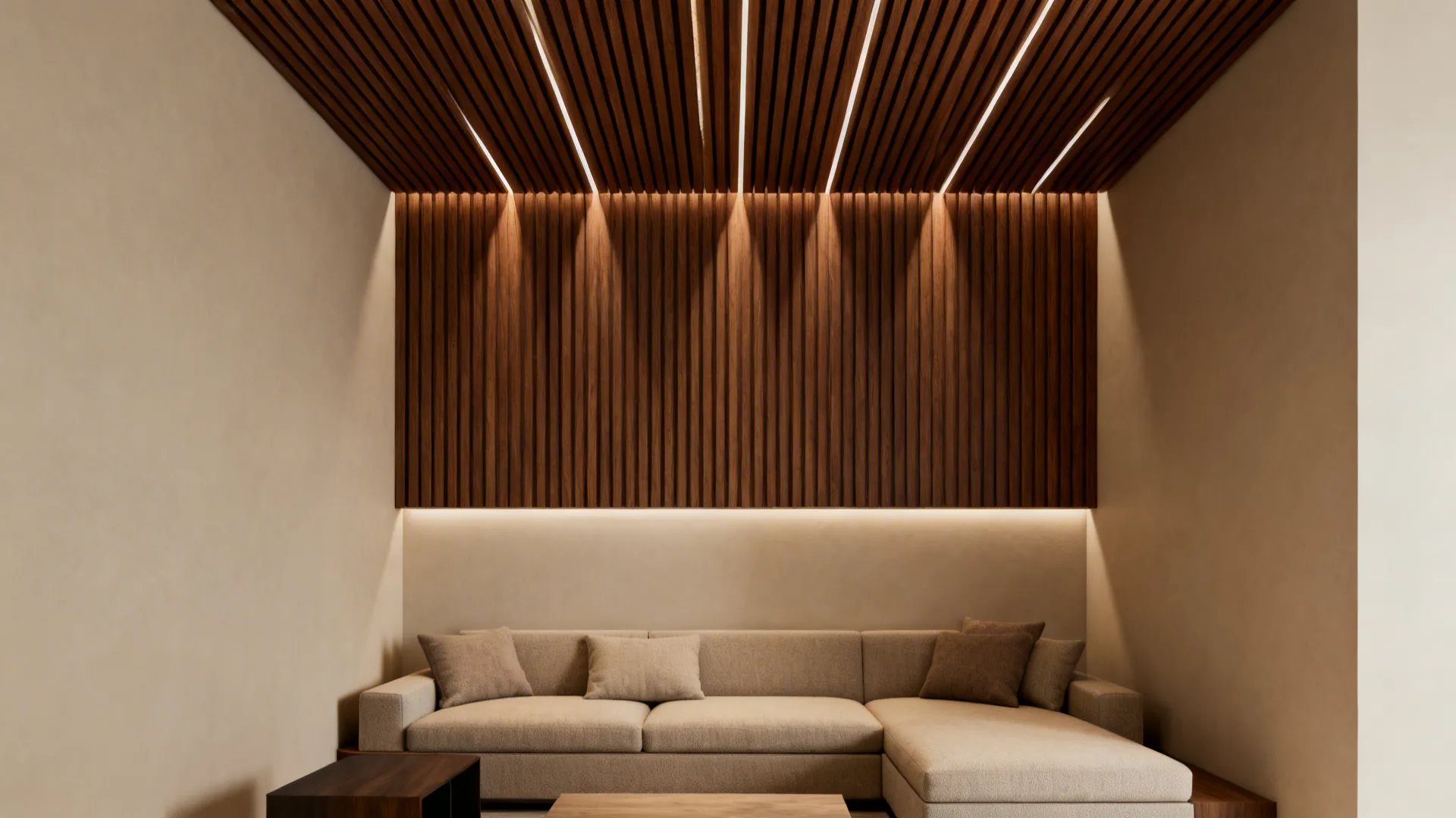 Textured ceiling panel in a single zone