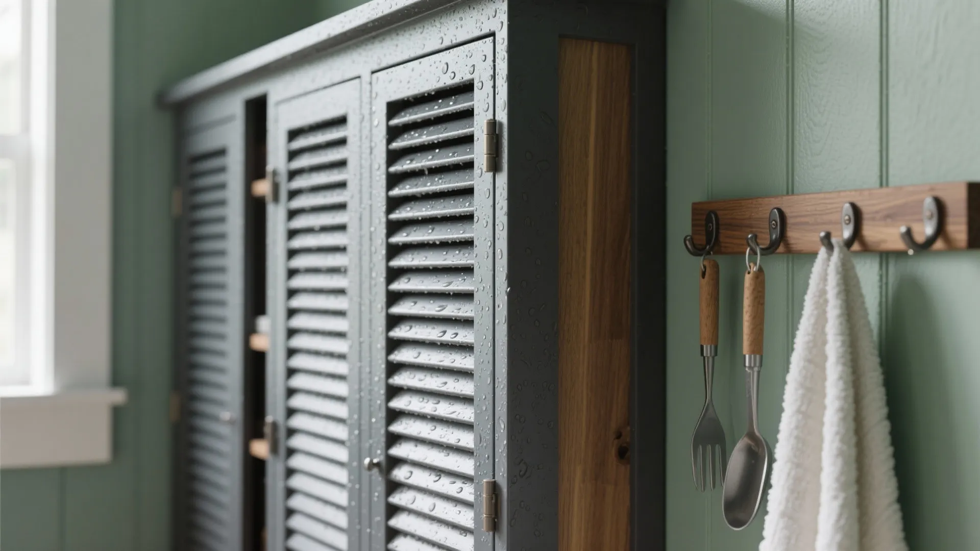 Idea 4: Vertical storage and weather-wise finishes