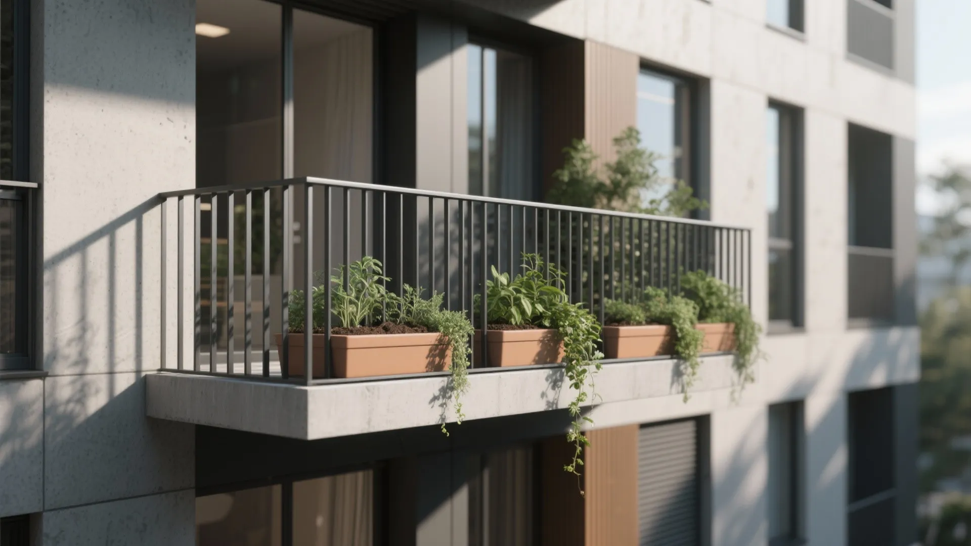 Slim Slatted Grills with Planter Pockets