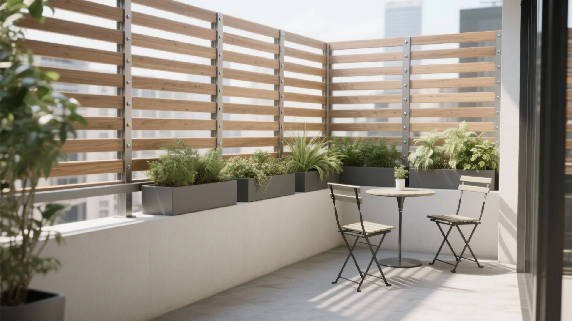 Minimalist Slatted Privacy Screen