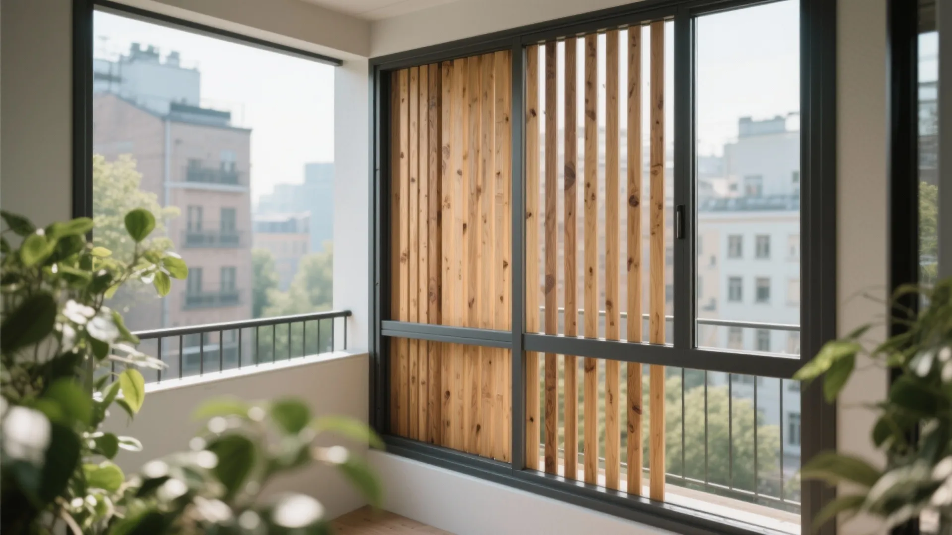 Slatted wood or composite for privacy and warmth