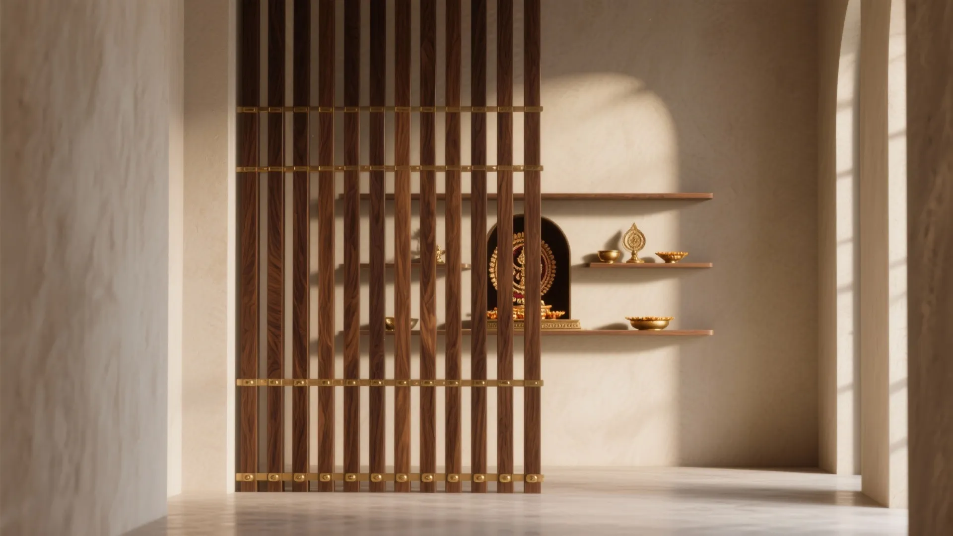 Slatted Screen with Storage