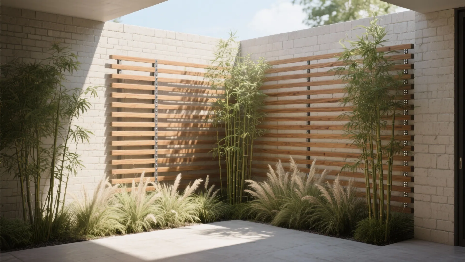 Slatted Screens over Structural Walls