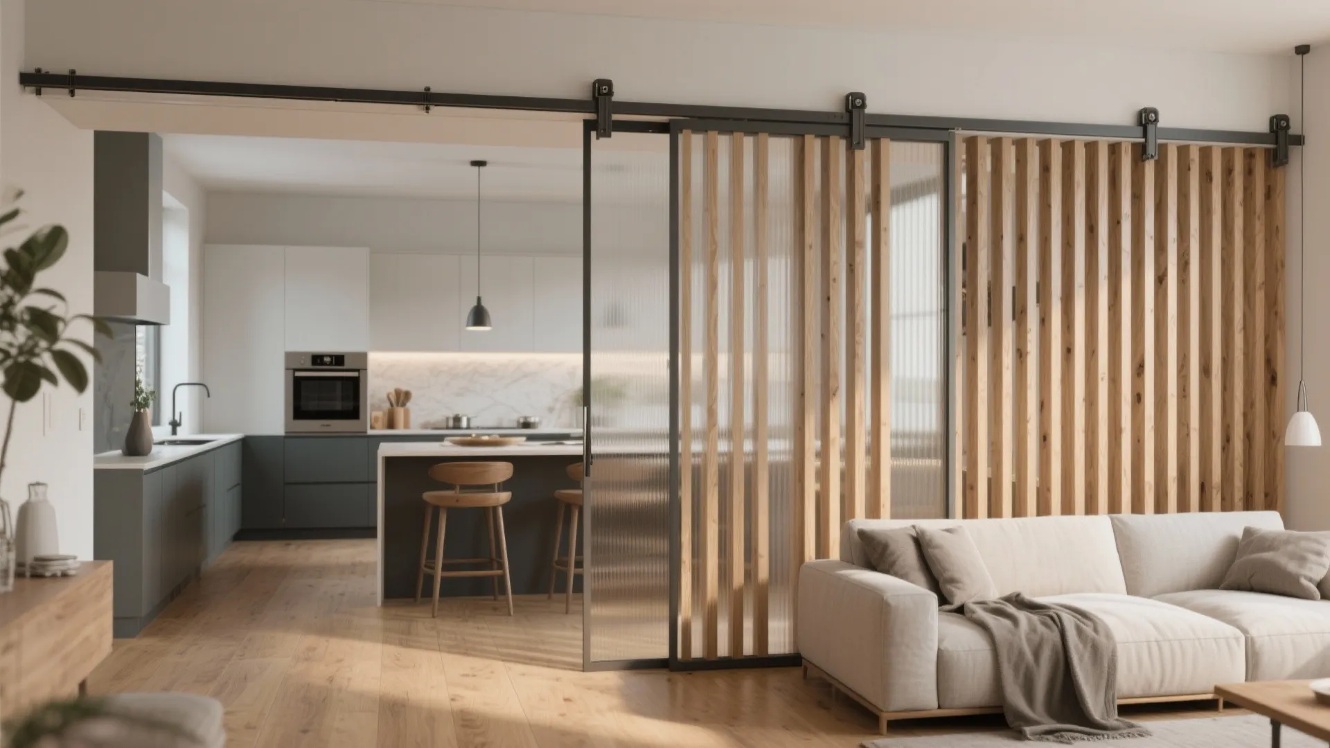 Sliding Slatted Screen (wood or aluminum)