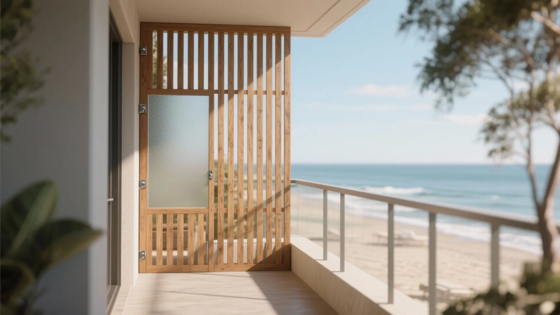 Privacy that breathes: slatted screens and frosted glass