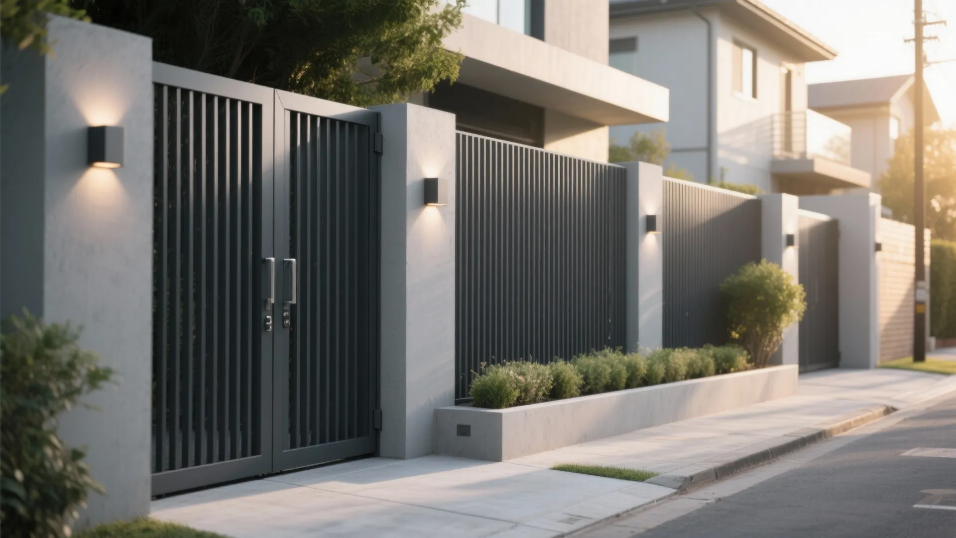 Minimal Slatted Steel for Calm Street Appeal