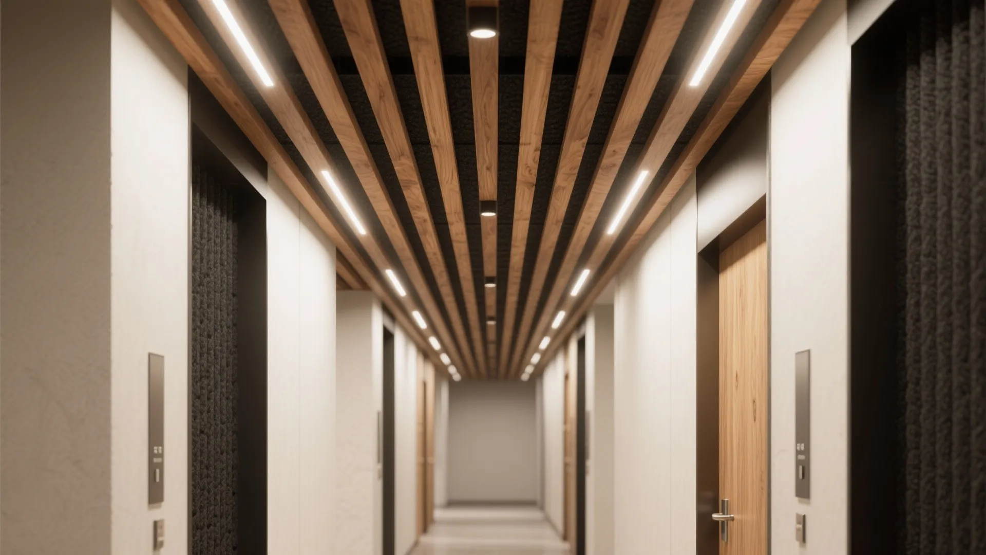 Warm Slatted Wood for Acoustics and Texture