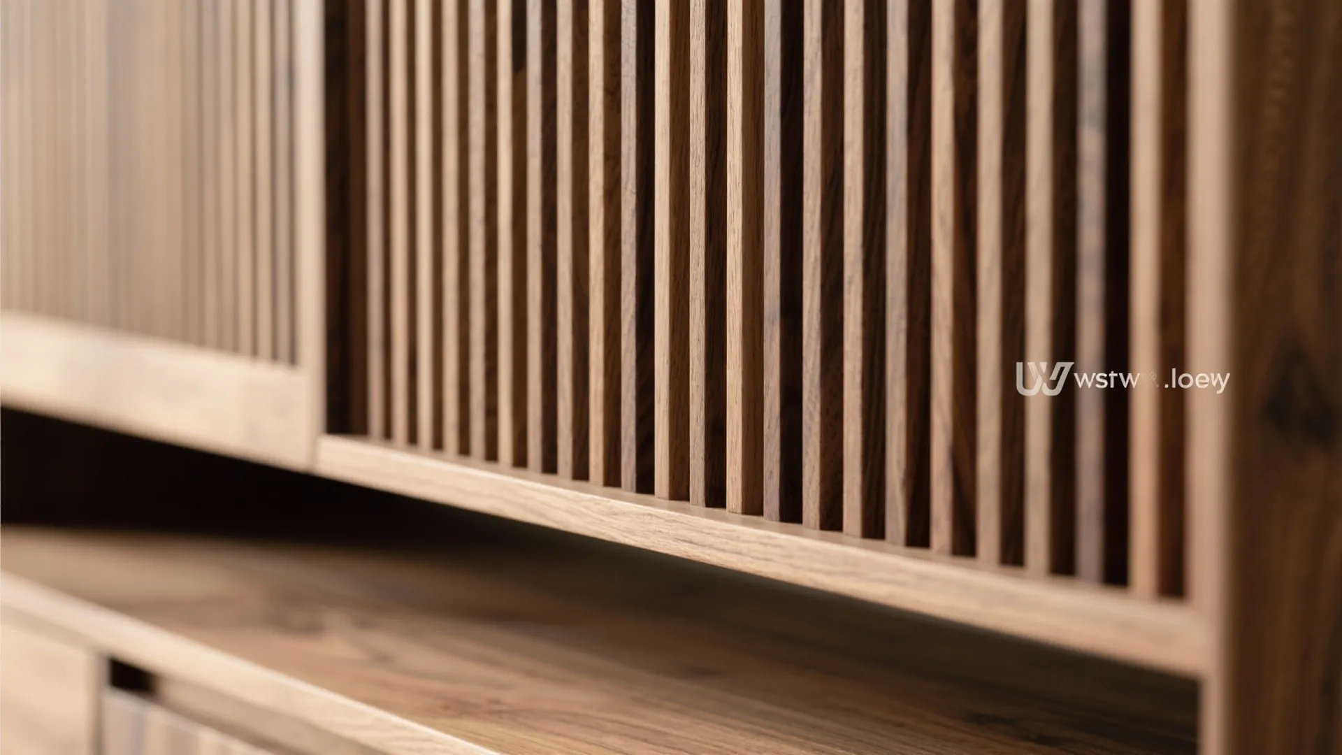 1) Slatted Wood Screen with Hidden Storage