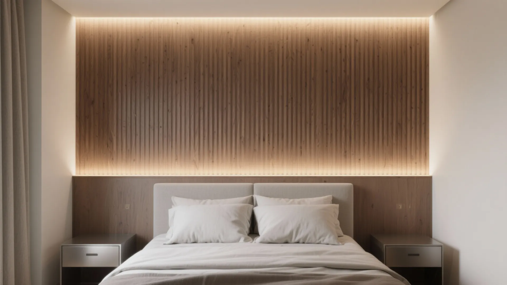 1) Warm Slatted Timber with Hidden Lights