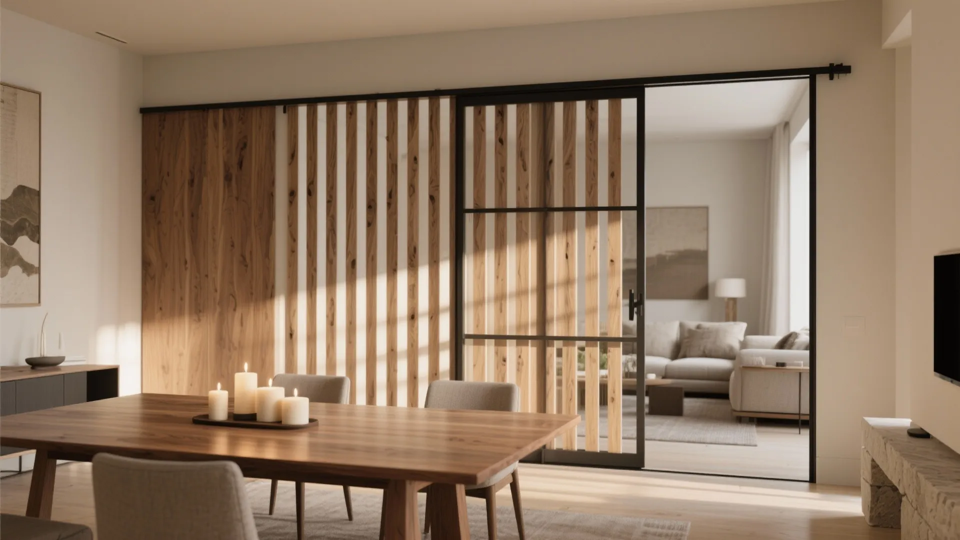 Slatted Wood Screens and Sliding Panels