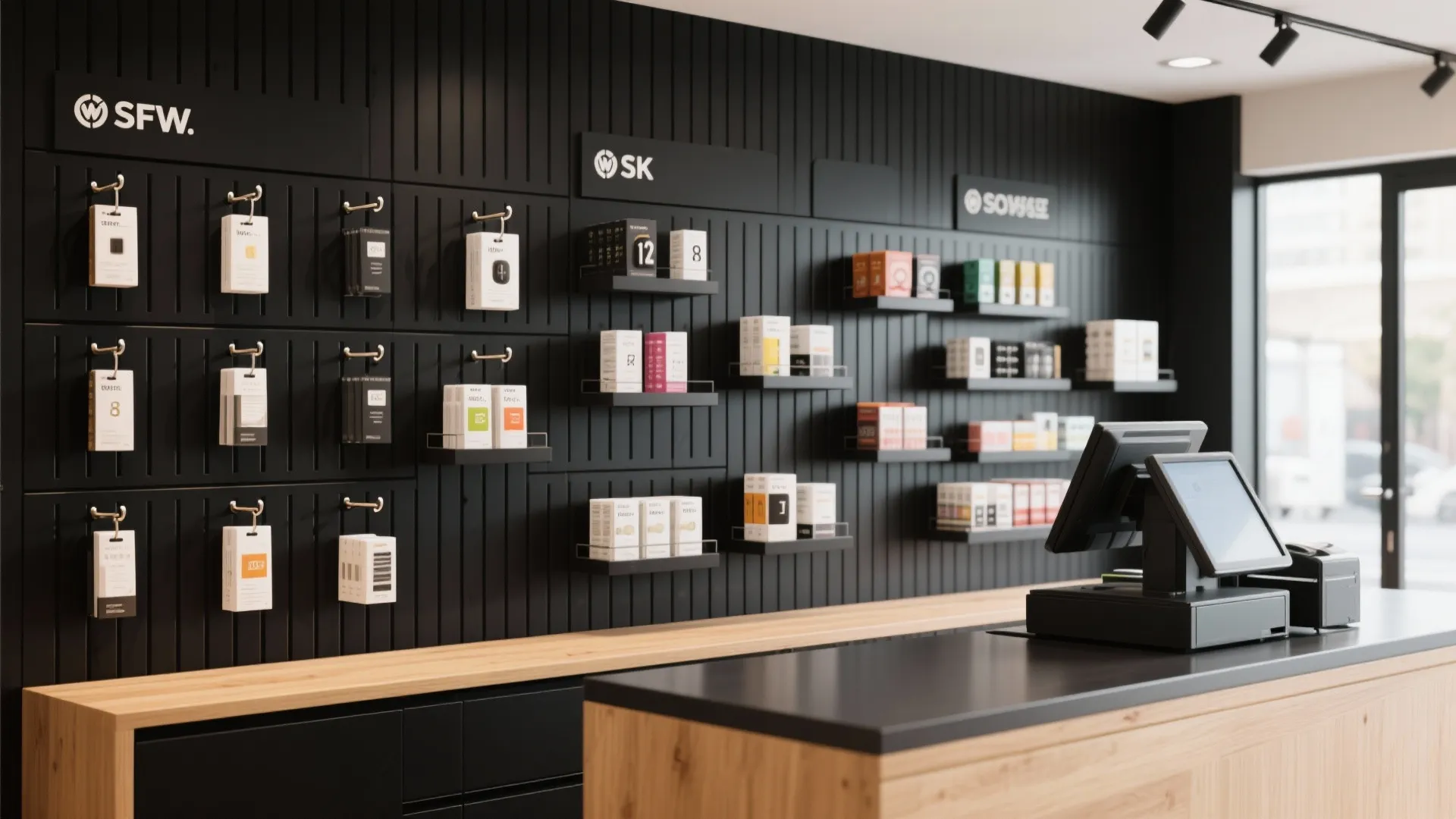 Slatwall or Peg System for Flexible Displays