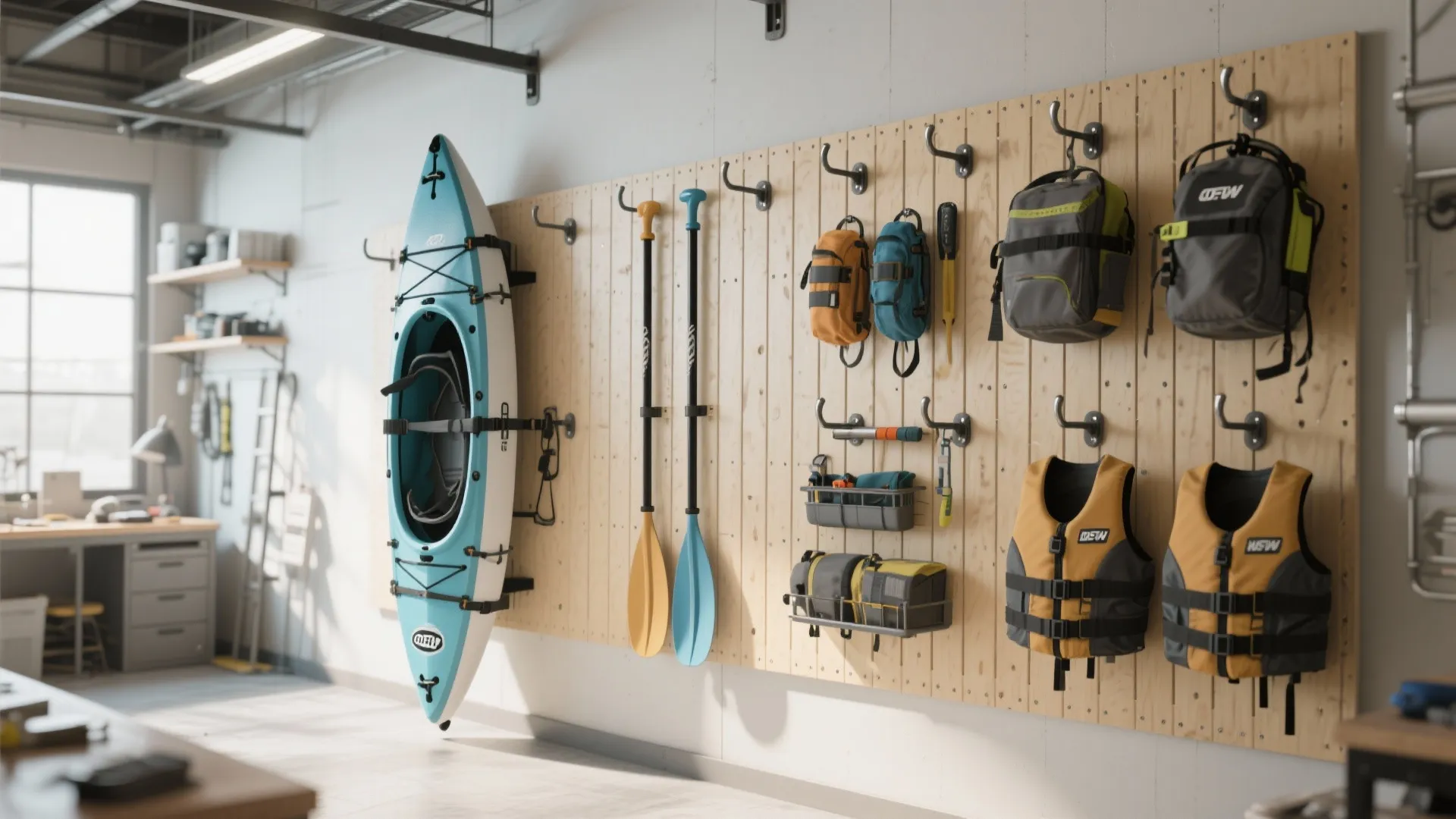 4. Quick-Release Straps on a Slatwall