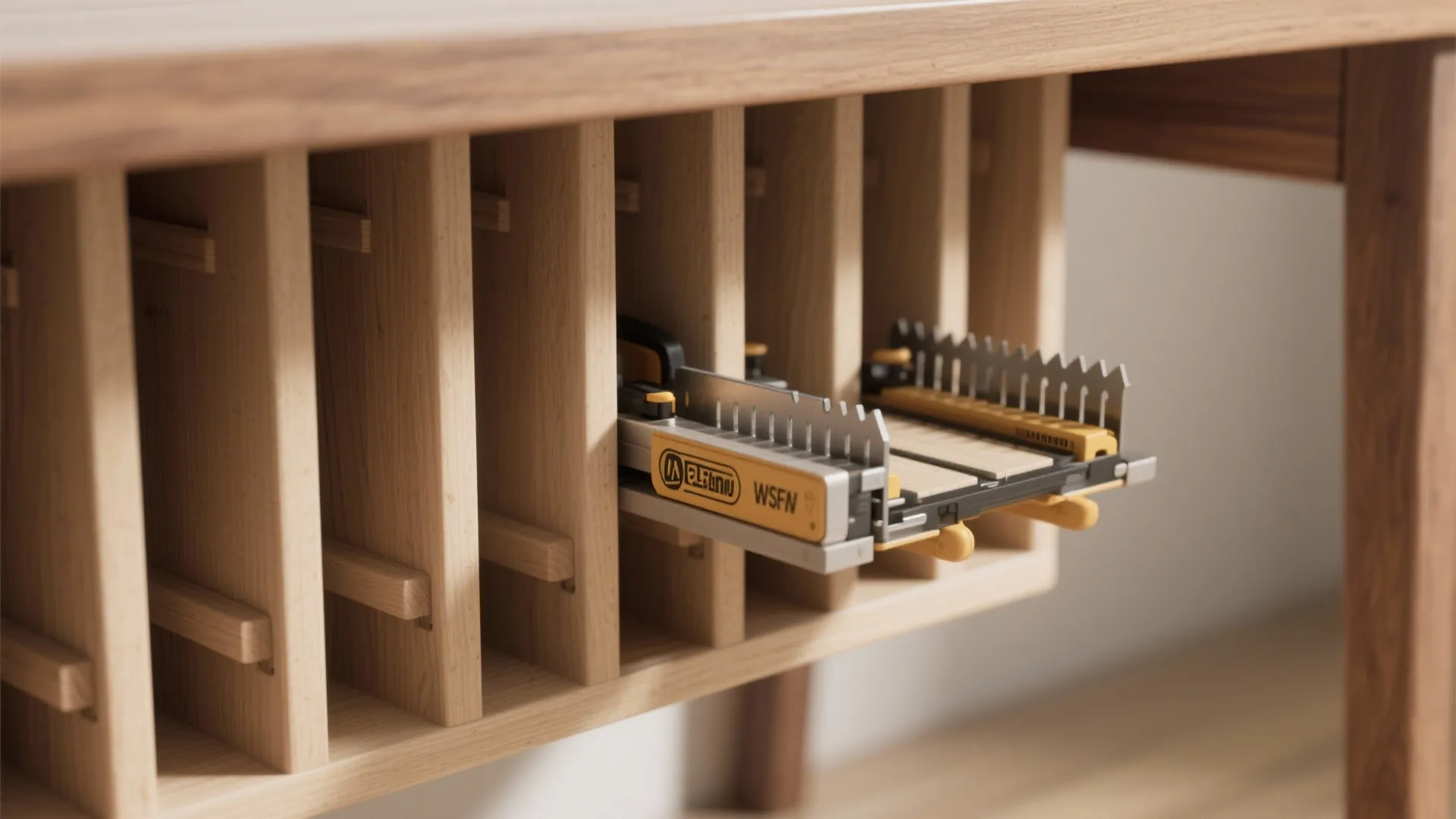 3. Integrated Miter Sled and Fence Storage
