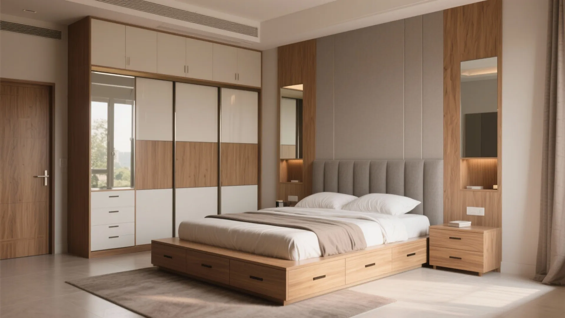 Bedroom Storage That Disappears: Platform Beds + Wardrobe Walls