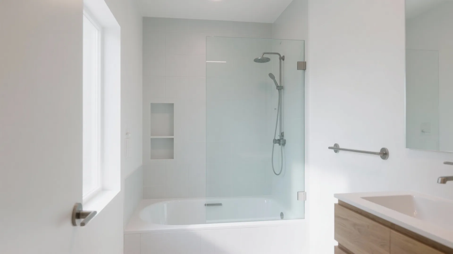 1) Minimal Framing, Maximum Calm: The Sleek Tub-Shower Combo