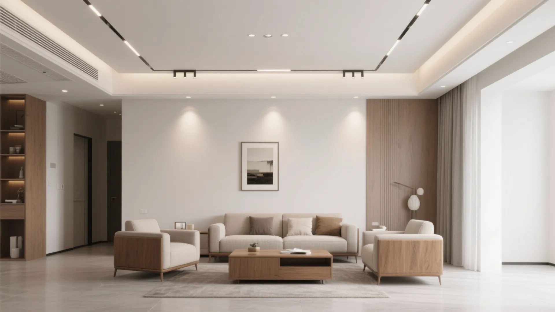 Sleek False Ceiling With Clean Lines