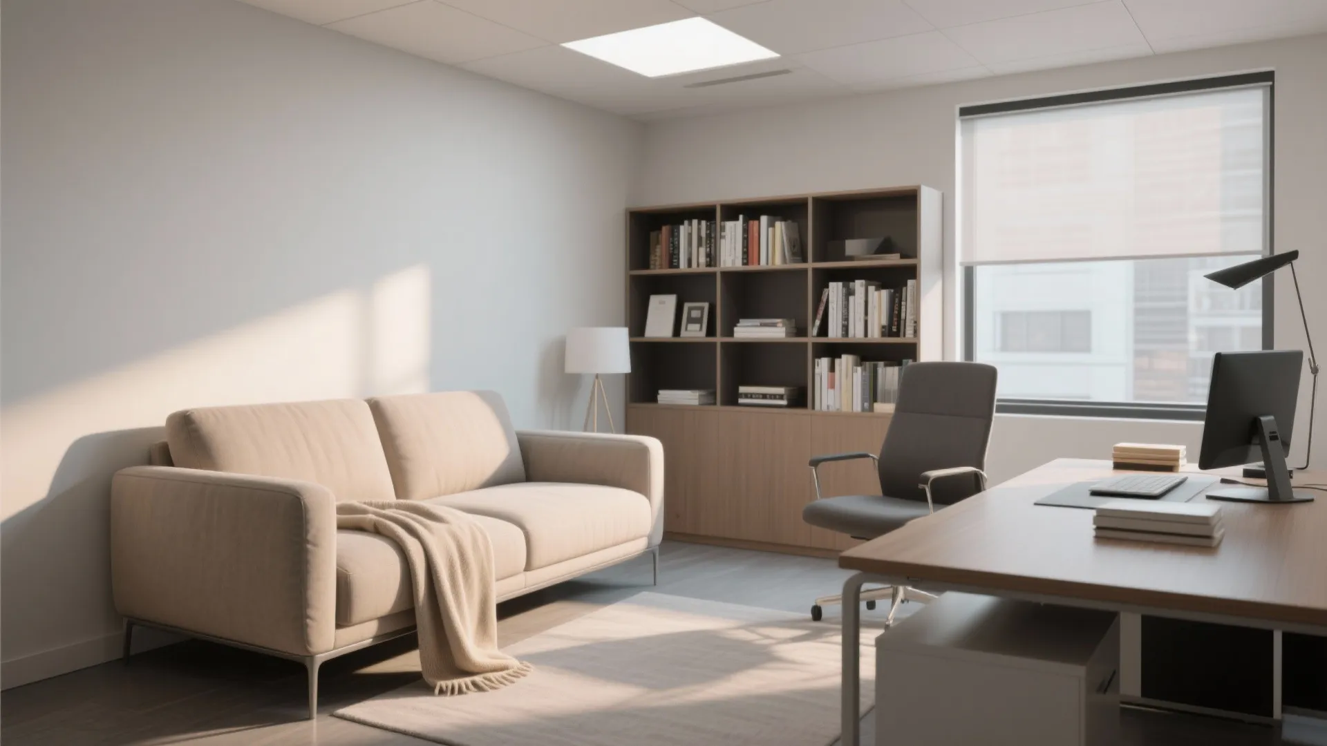 3. Sleek Loveseat for Minimalist Offices