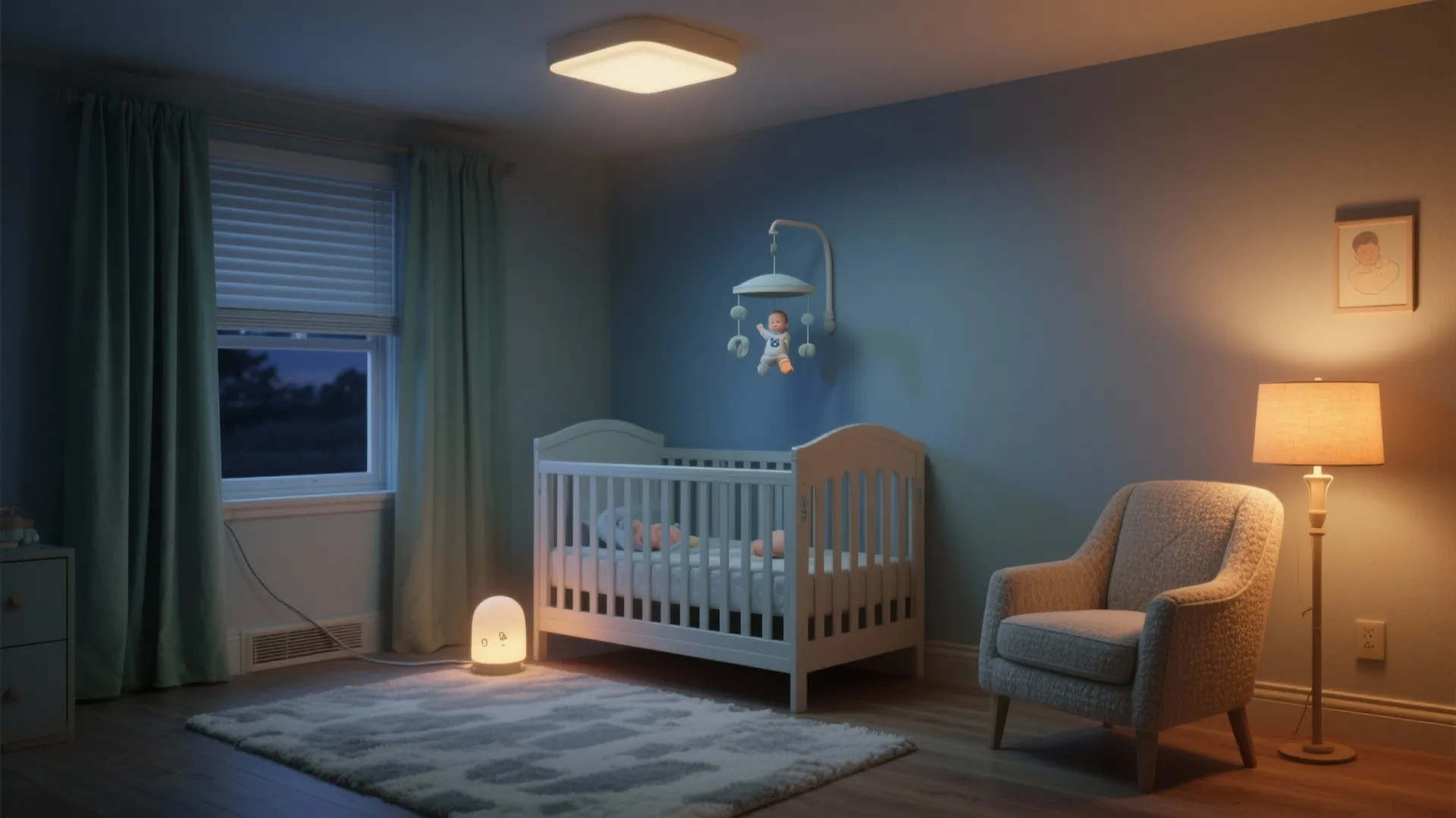 4) Sleep-friendly lighting and safe placement