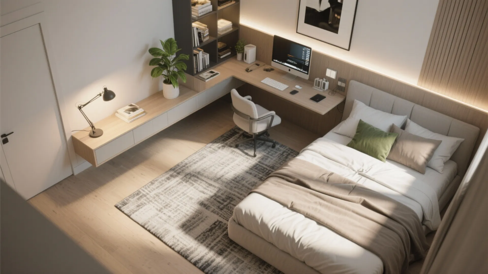 3. Split-Function Layout: Sleep + Work