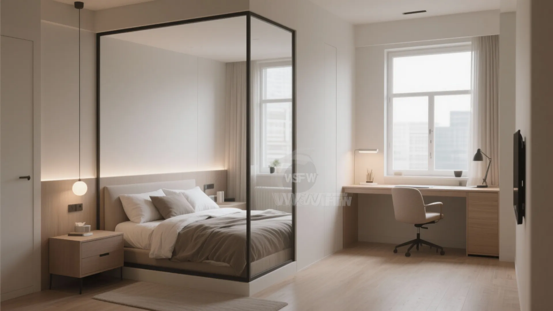 2. Zoned Sleeping and Work Areas