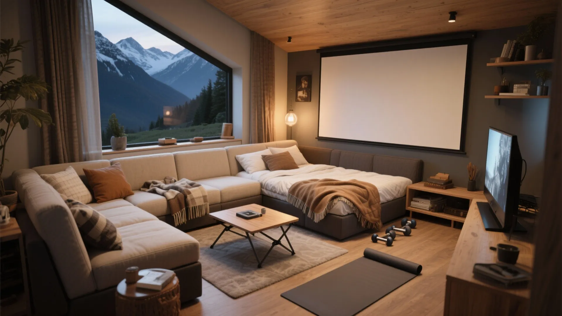 3. Flexible living area with a sleeper sectional