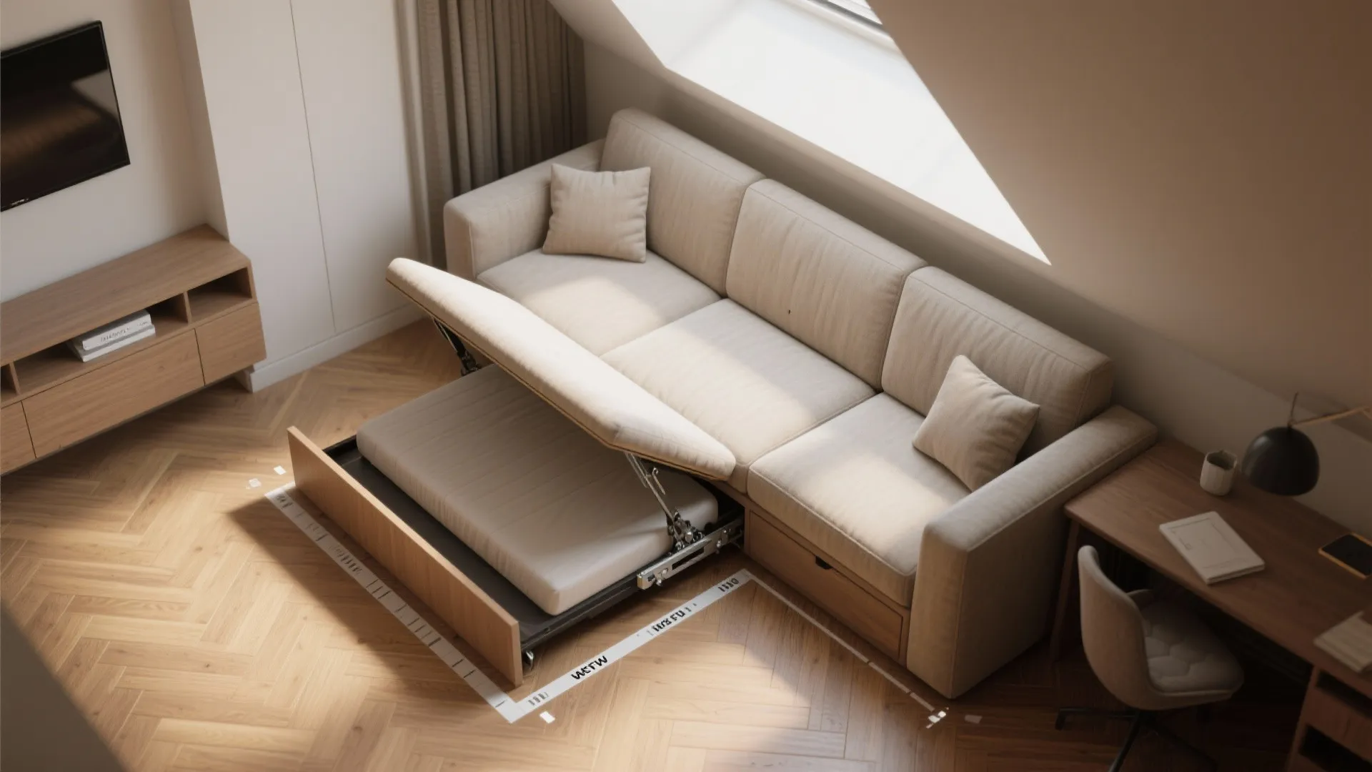 3. Multi-functional sleeper or storage settee