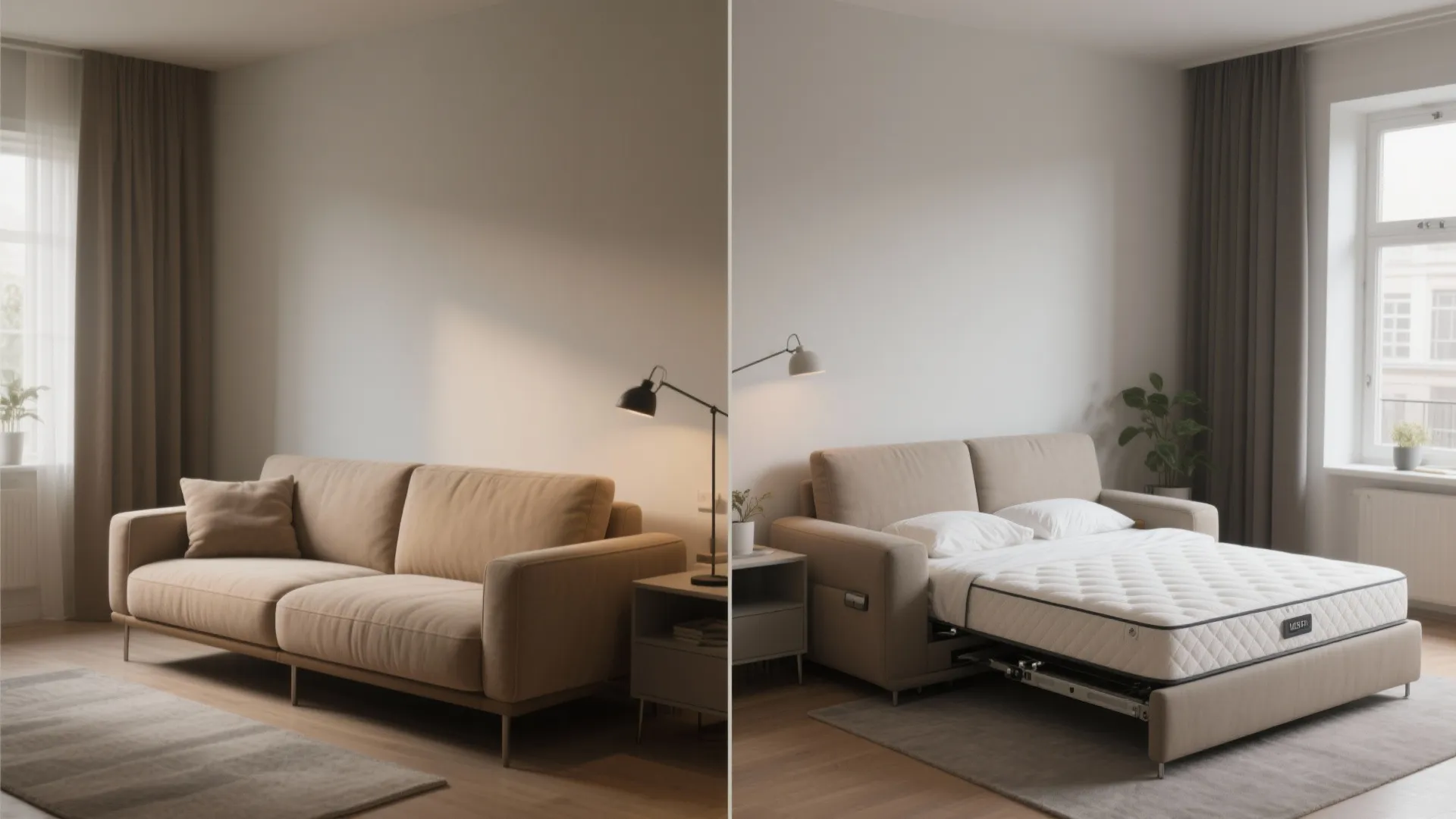 Convertible sleeper-sofa for guest-ready living