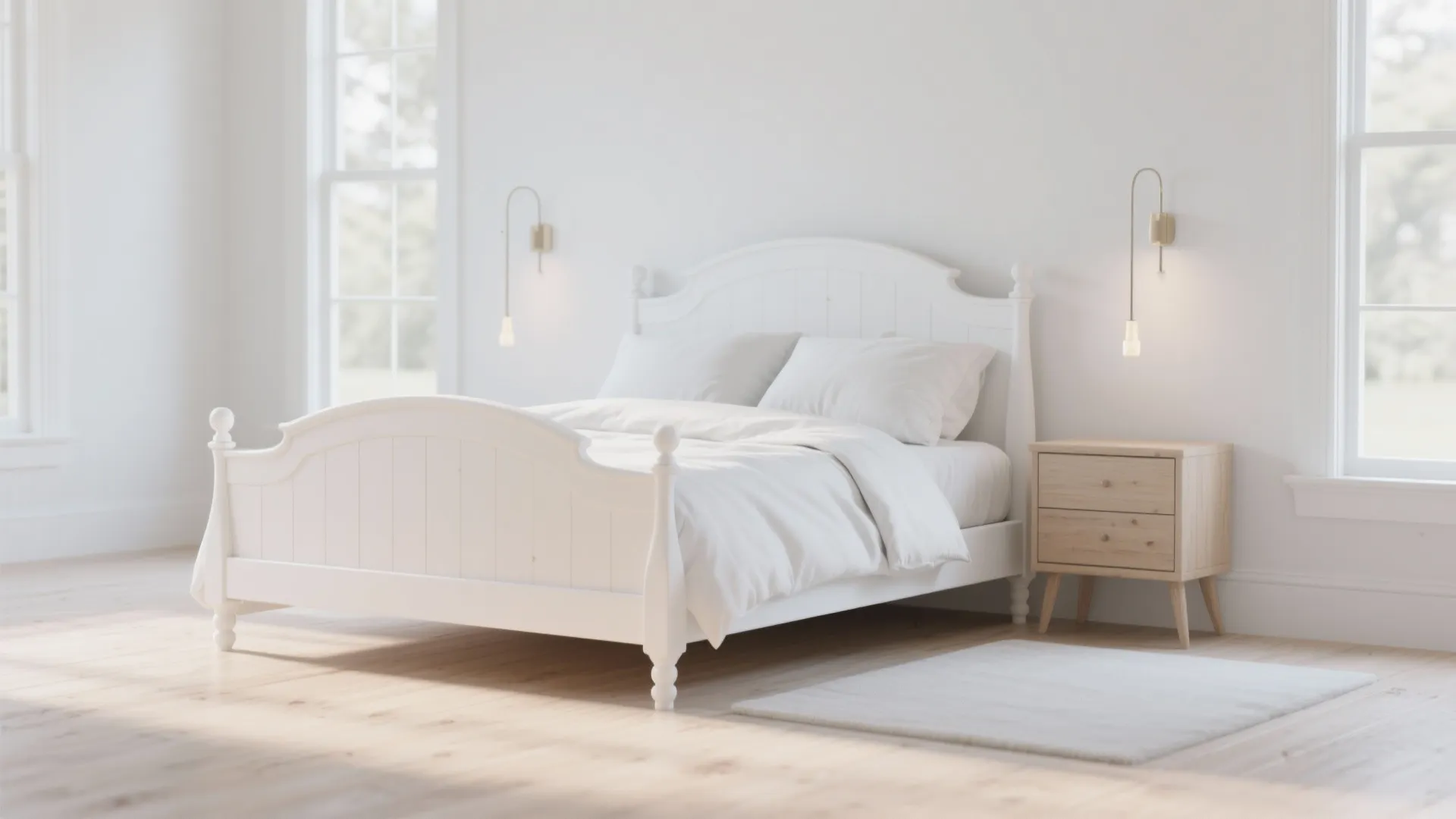 2. Minimalist sleigh in light finishes