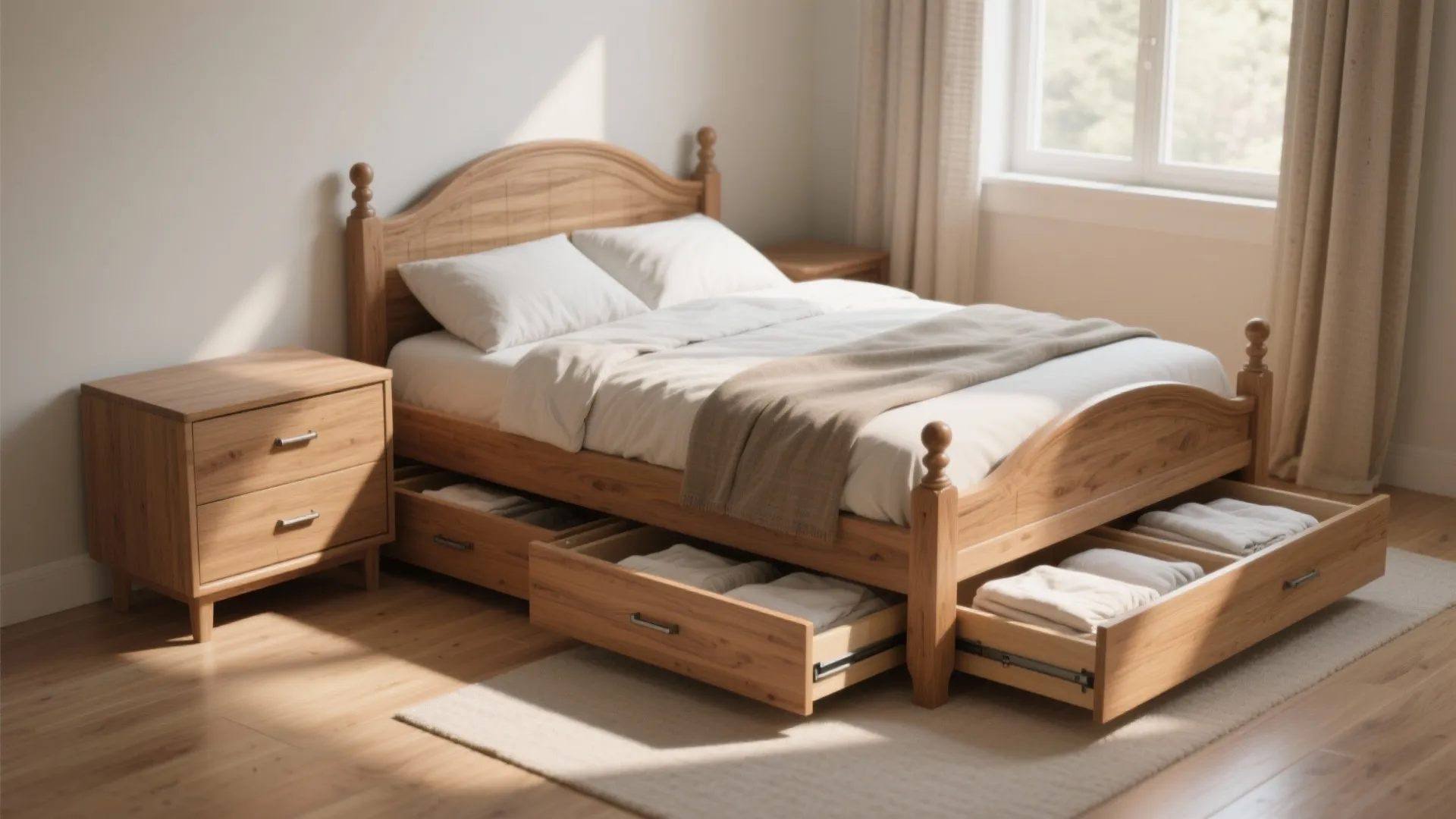 1. Space-saving sleigh with built-in storage