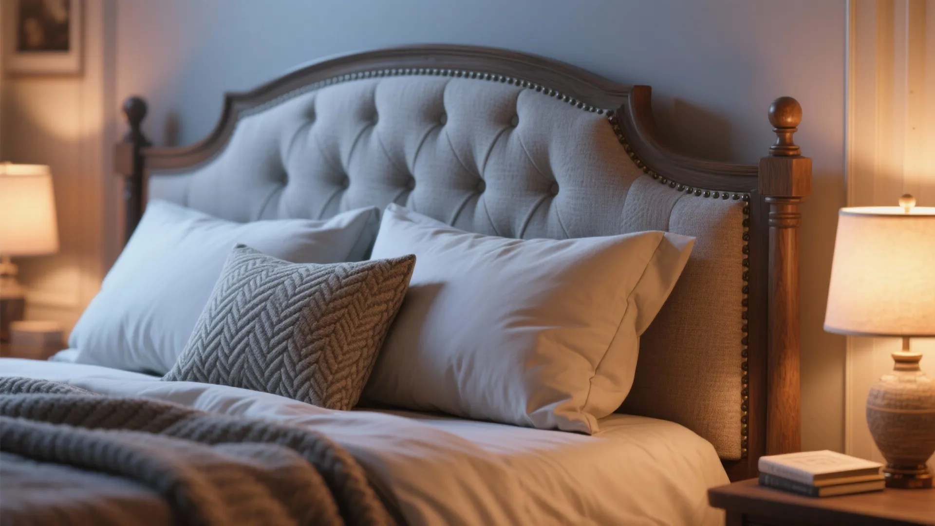 3. Upholstered sleigh for cozy comfort