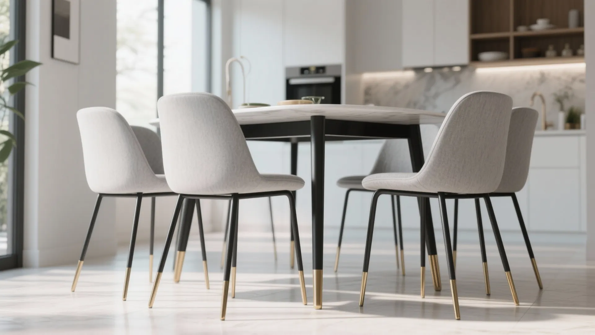 2. Choose slender metal legs for an airy feel