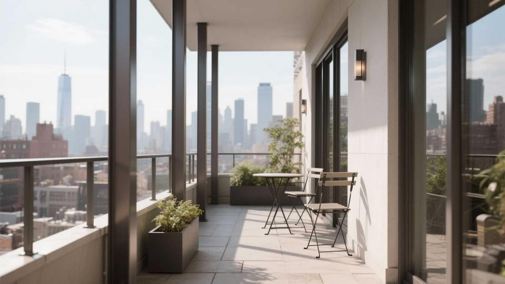 Slender Steel Columns With Powder-Coated Finish