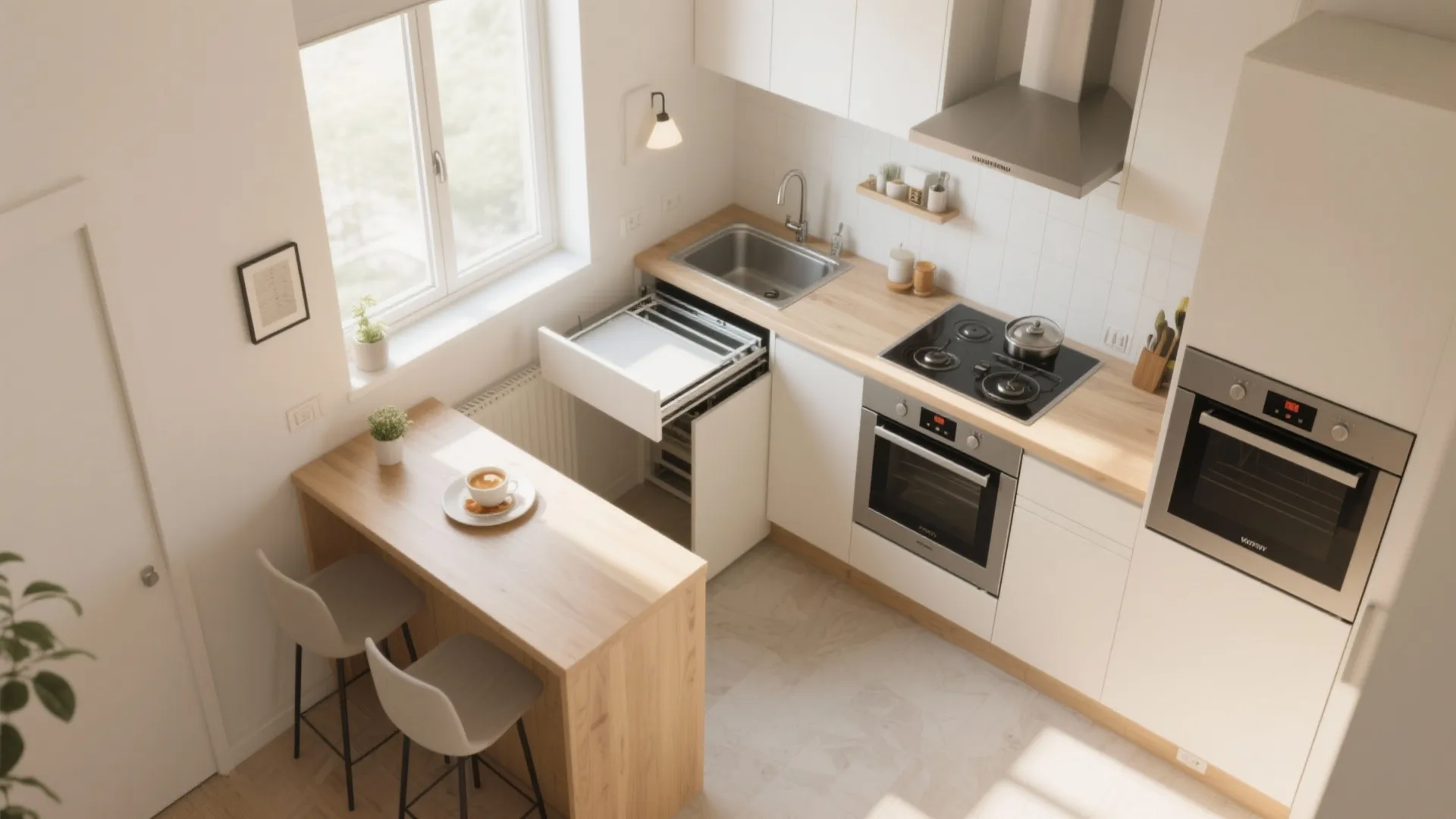 2. Slide-Away Kitchen Counters